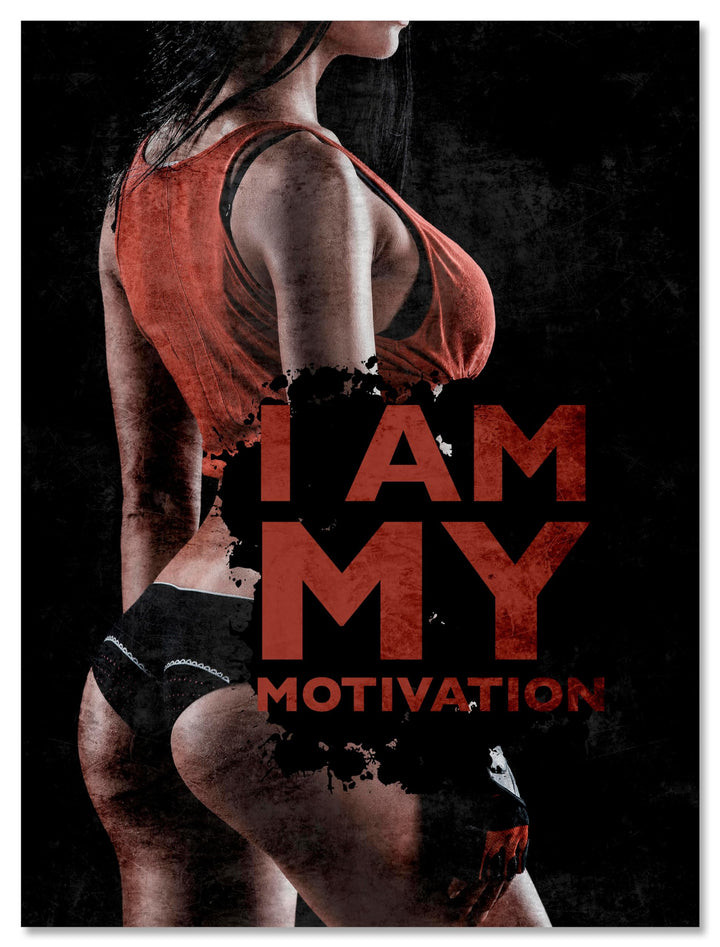 wandmotiv24 Leinwand-Bilder Motivation, Grösse 120x90cm, Hochformat, I am My Motivation, Frau, Sport