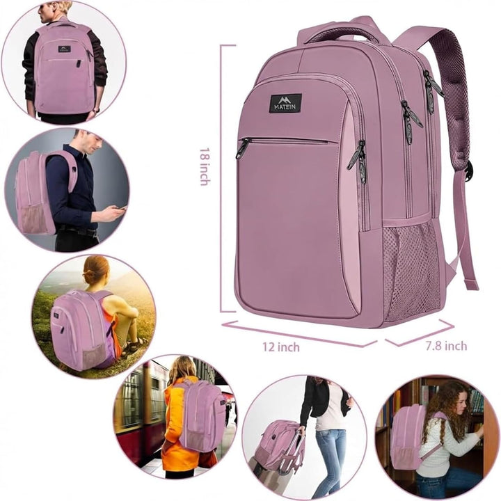MATEIN Business Laptop Rucksack 15,6 Zoll Reise Laptoptasche mit USB Ladeanschluss Wasserabweisend D