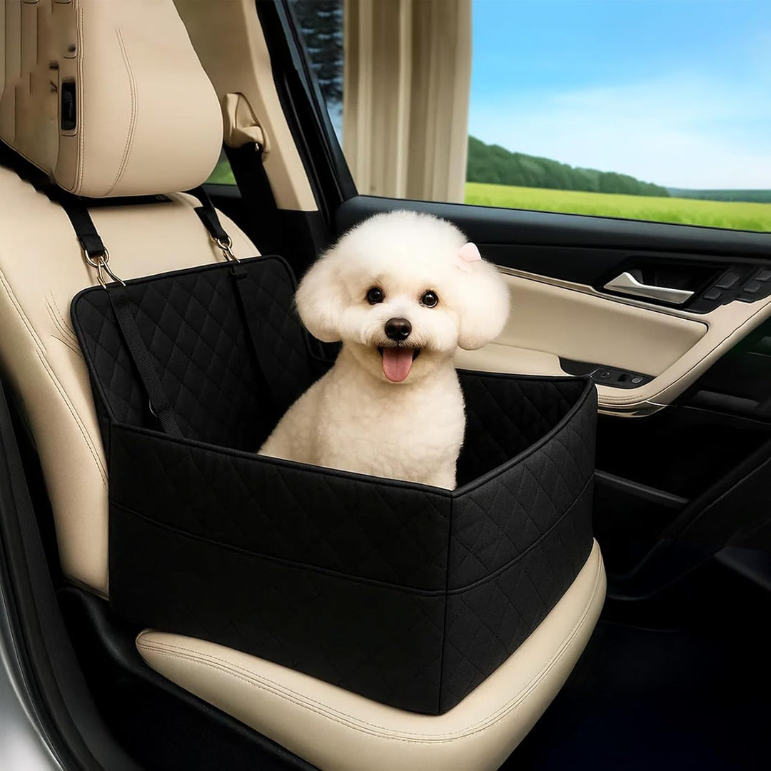 Hunde Autositz für kleine & mittelgrosse bis 25kg mit Sicherheitsleine & Aufbewahrungstaschen abnehm
