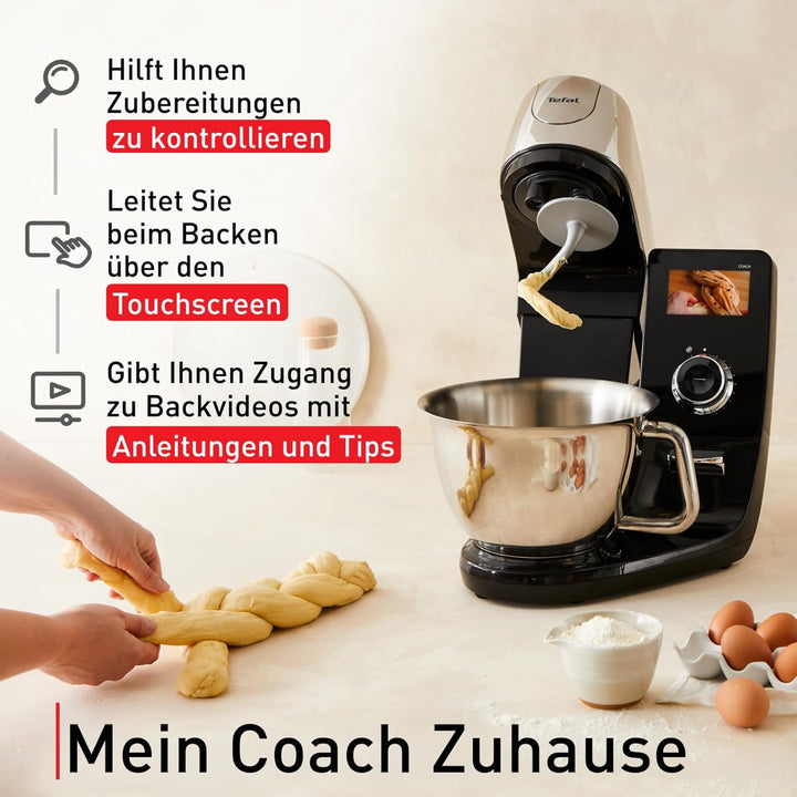 Tefal I-Coach Touch Küchenmaschine, 1200 W, 21 Auto-Programme, inkl. Back-Zubehör und App, intuitive