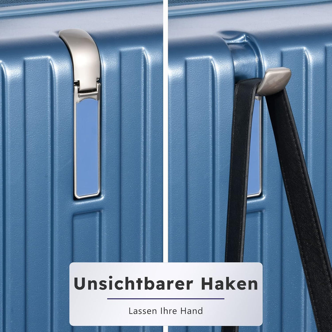 Koffer Mittelgross Hartschalen Erweiterbar in Polycarbonat Reisekoffer mit 4 Rollen und Haken | 65x4