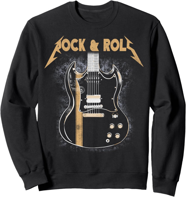 Vintage Retro Style Music Playing Music Guitar Rock N Roll Sweatshirt