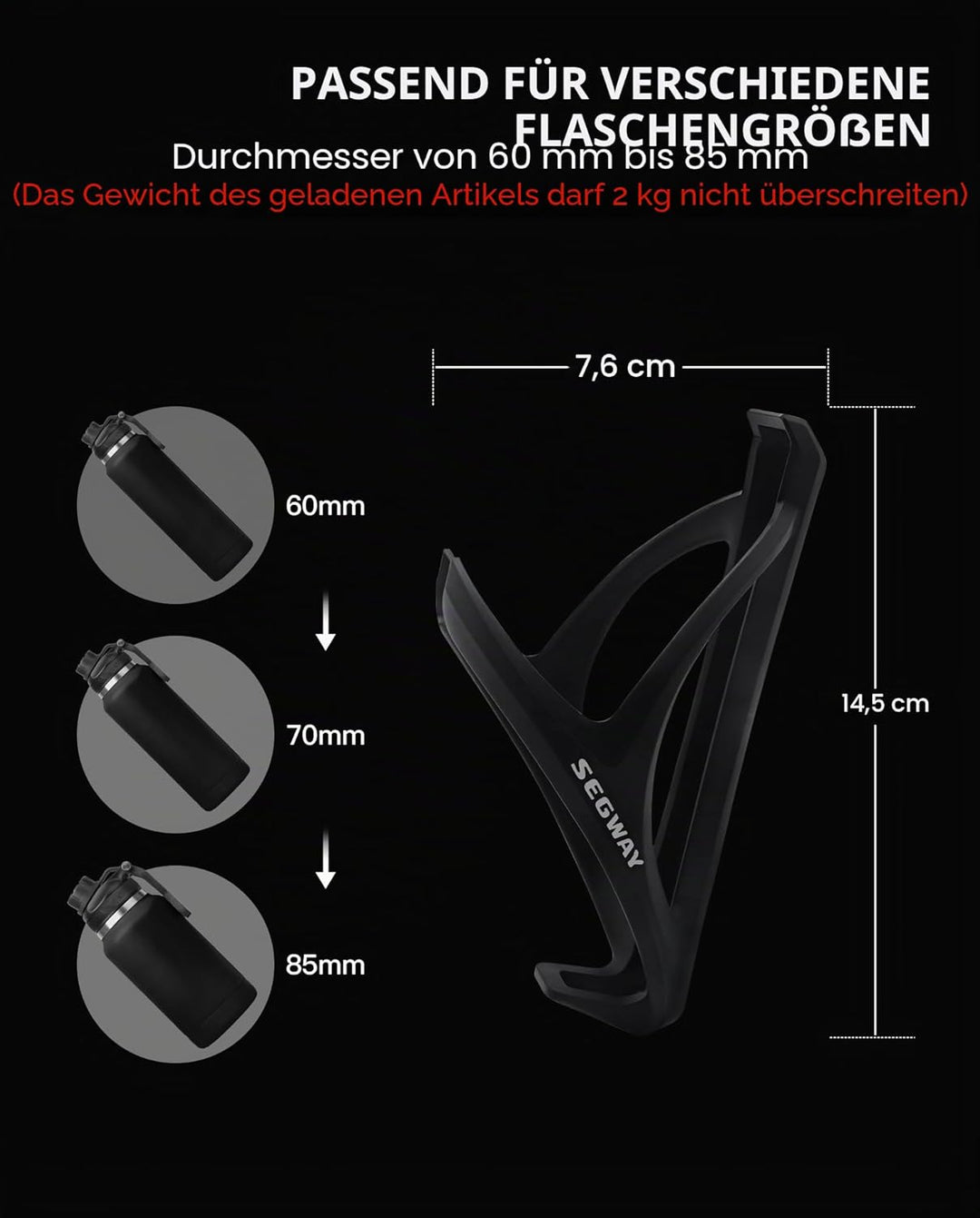 Wasserkocherhalter Kompatibel mit Ninebot Max G3 ZT3 PRO F3 F3PRO E3 E3PRO Elektroroller Wasserflasc