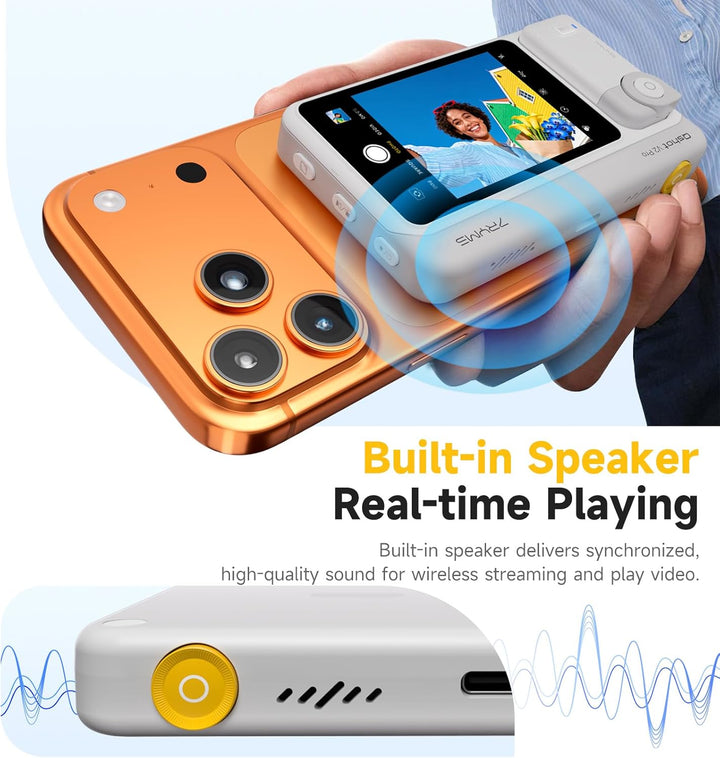 7RYMS Qshot V2 PRO Kabelloser Selfie-Monitor für iPhone 17/16 & Android, Magnetischer Smartphone Rüc
