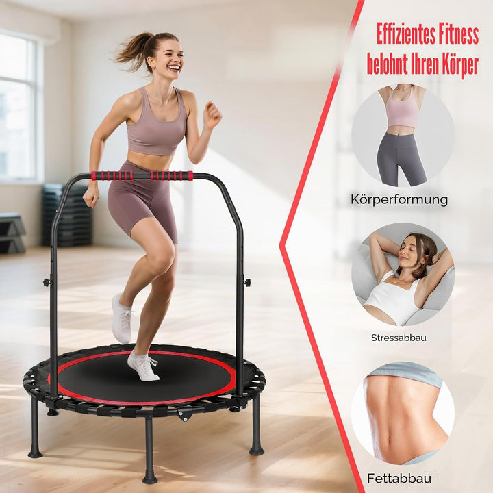 Fitness-Trampolin, tragbares 101 cm/39,76 Zoll faltbares Rebound-Trampolin,leises Design,Tragkraft 2