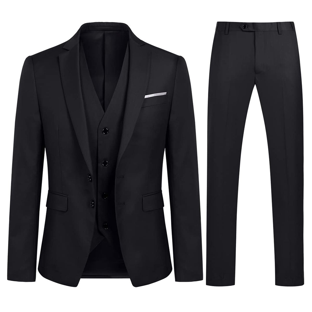 YOUTHUP Anzug Herren 3 Teilig Anzüge Slim Fit 2-Knopf Herrenanzug Modern Formell Sakko Weste Hose fü
