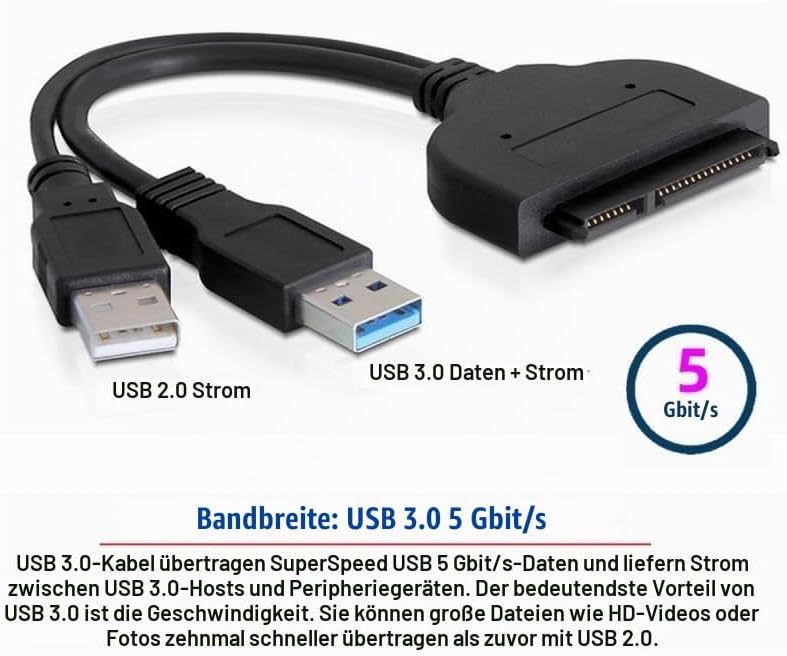 CY USB 3.0 zu SATA 22Pin &amp; 12+6Pin SSD PCB Disk Drive Kabel Adapter kompatibel mit 2010 2011 MAC Air