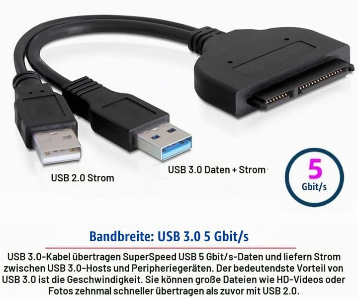 CY USB 3.0 zu SATA 22Pin &amp; 12+6Pin SSD PCB Disk Drive Kabel Adapter kompatibel mit 2010 2011 MAC Air