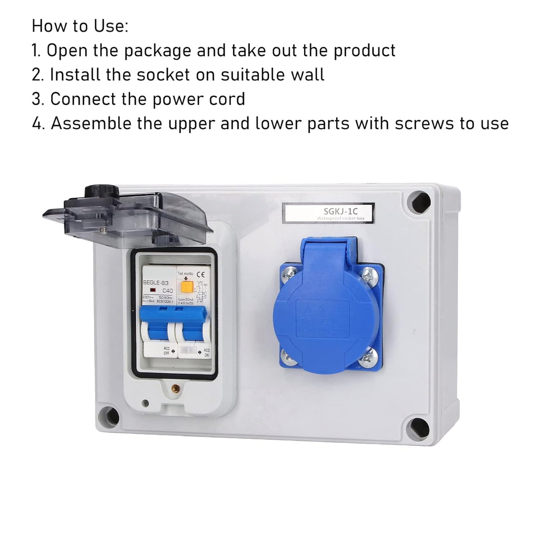 Steckdose, Steckdosenbox ABS Shell 200-250V 10-16A für Innen- und Aussenbereiche