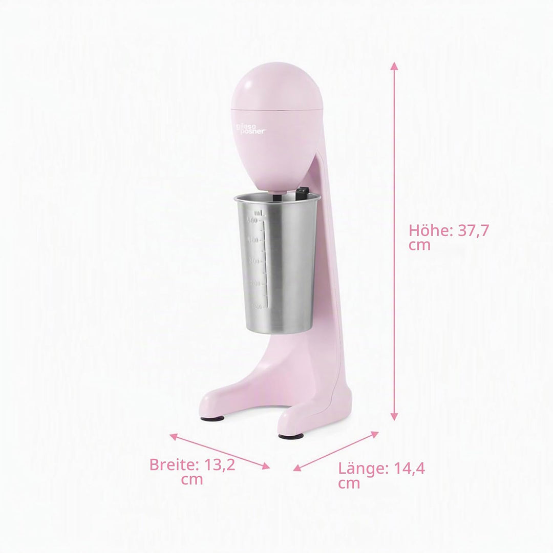 Giles &amp; Posner Milchshake-Maker – Elektrischer Getränkezubereiter mit 500 ml Edelstahlbecher, 2 Gesc