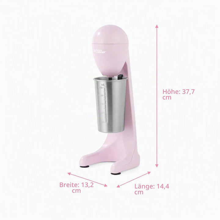 Giles &amp; Posner Milchshake-Maker – Elektrischer Getränkezubereiter mit 500 ml Edelstahlbecher, 2 Gesc