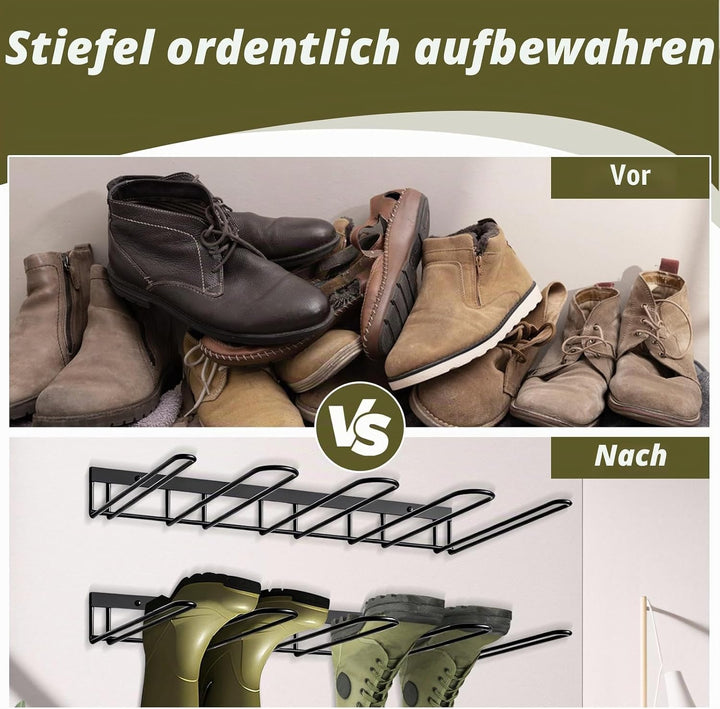 2 Stück Metall Schuhregal Wand, 41.5x26x5 cm Stiefel Aufbewahrung Wand mit Schrauben Stiefelhalter W