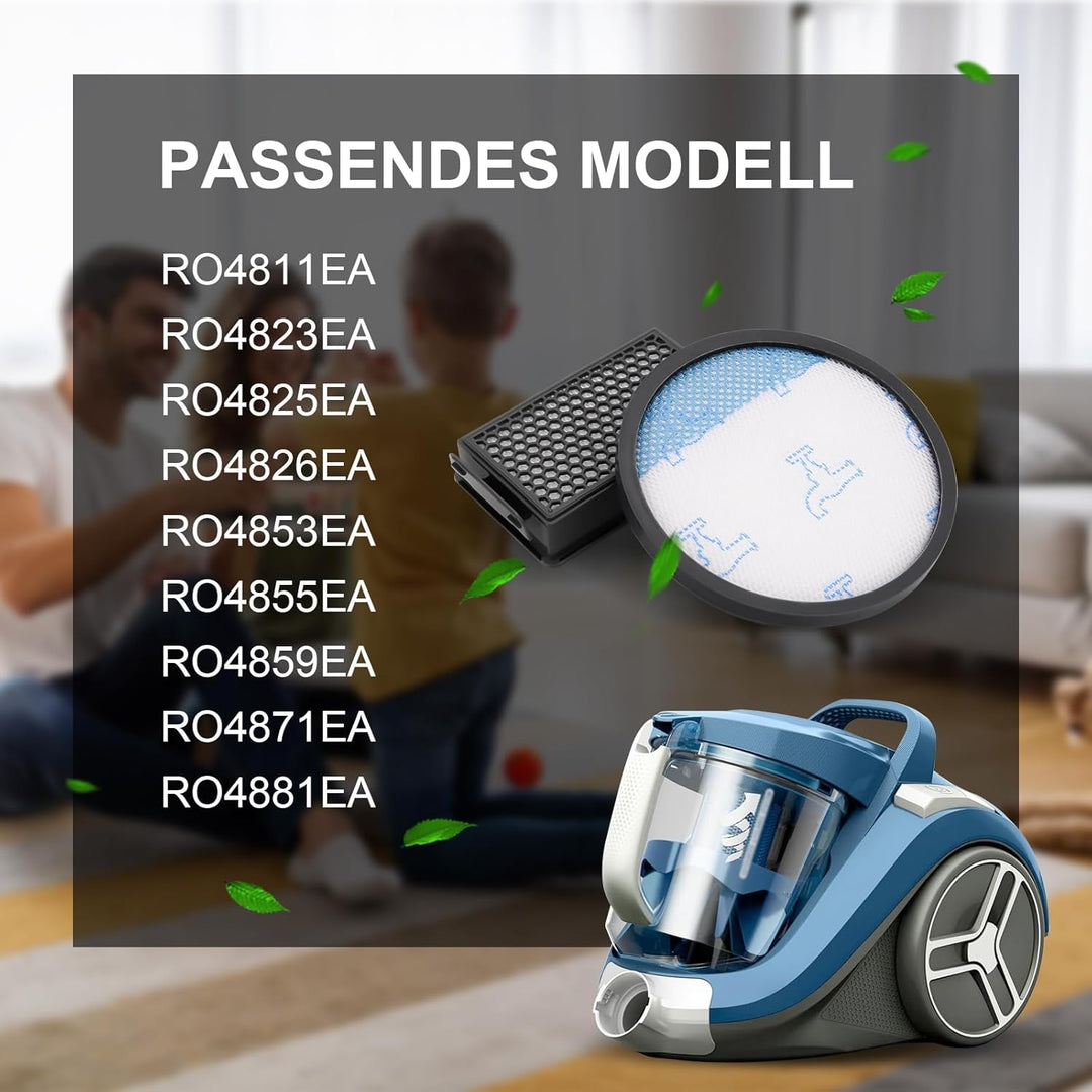 DingGreat 4er Hepa Filter Set für Rowenta beutelloser Bodenstaubsauger Compact Power XXL - Kompatibe