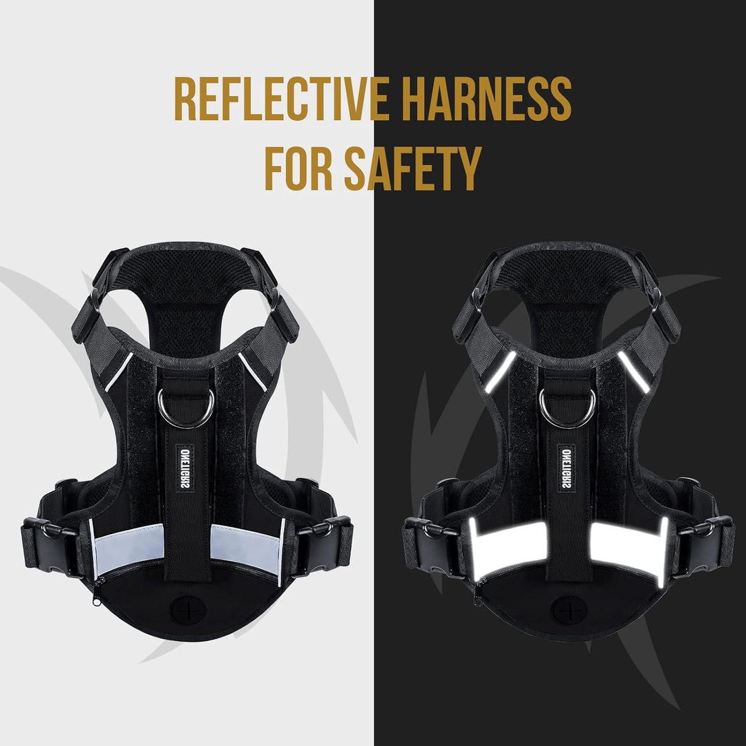 OneTigris Grover Taktisches No Pull Hundegeschirr für Grosse/Mittlere Hunde Einstellbar Brustgeschir