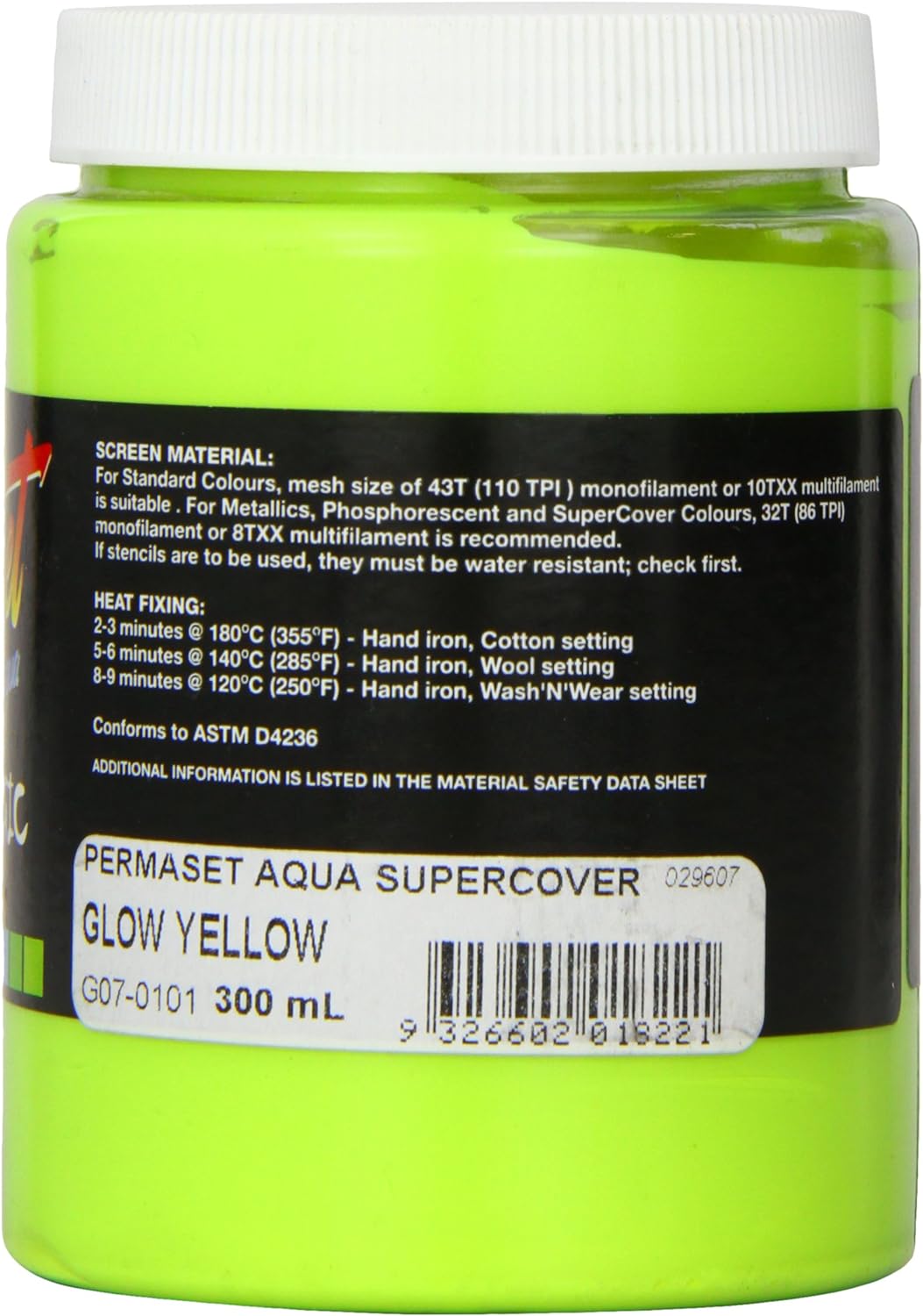 Permaset - Supercover Tinte - für Leinwanddruck - Glow Yellow (leuchtgelb) - 300ml