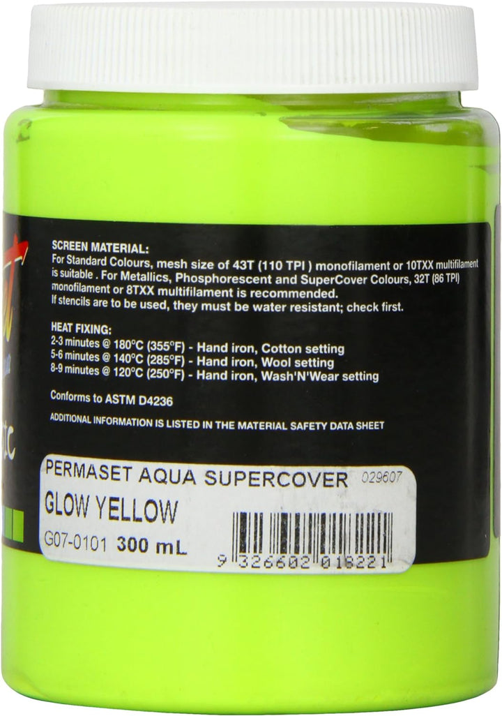 Permaset - Supercover Tinte - für Leinwanddruck - Glow Yellow (leuchtgelb) - 300ml