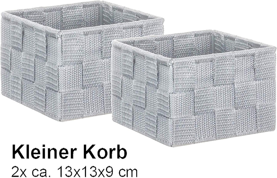 Brandsseller 4er Set Aufbewahrungsboxen - 28x28x10 cm, 26x13x9 cm, 13x13x9 cm (2x) – eckige Regalkör