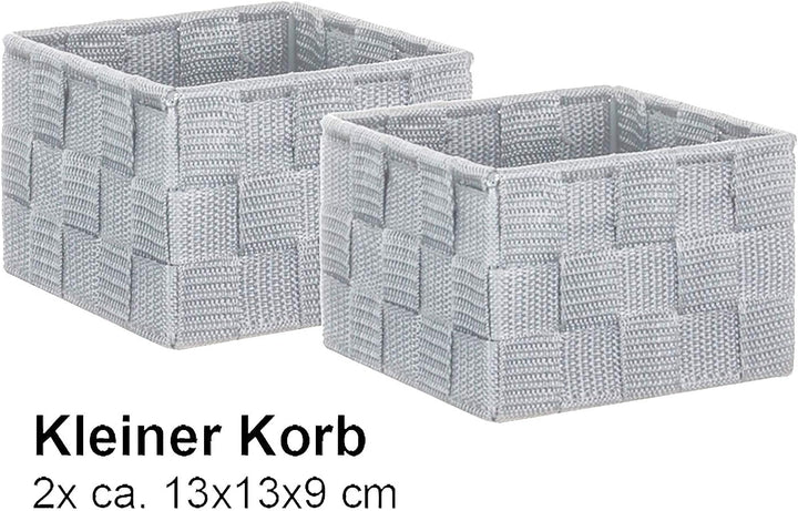 Brandsseller 4er Set Aufbewahrungsboxen - 28x28x10 cm, 26x13x9 cm, 13x13x9 cm (2x) – eckige Regalkör