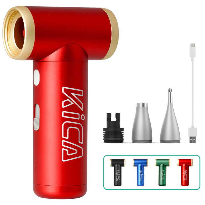Kica JetFan 2S Elektrische Staubgebläse aus Metall – 117000 U/min, Mini Air Duster mit Stufenloser R
