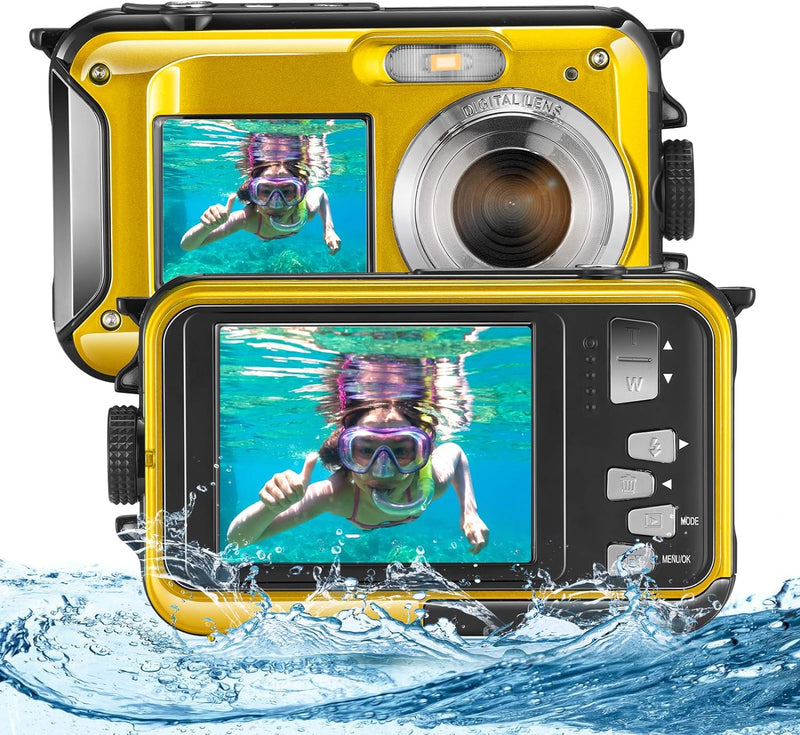 Aomdom Unterwasserkamera,wasserdichte Digitalkamera HD 2.7K Unterwasser Kamera wasserdichte 48MP 16X