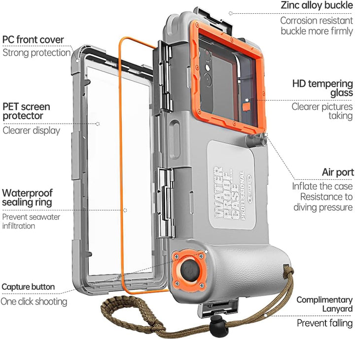 Universal Smartphone Tauchen Abdeckung IPX8 Wasserdichte Handyhülle zum Schwimmen Unter Wasser Hülle
