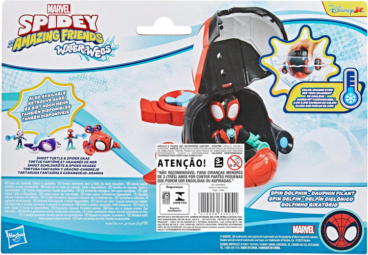 Marvel Spidey und Seine Super-Freunde – Water-Webs Spielzeug mit 7,6cm Miles „Spin“ Morales Figur &