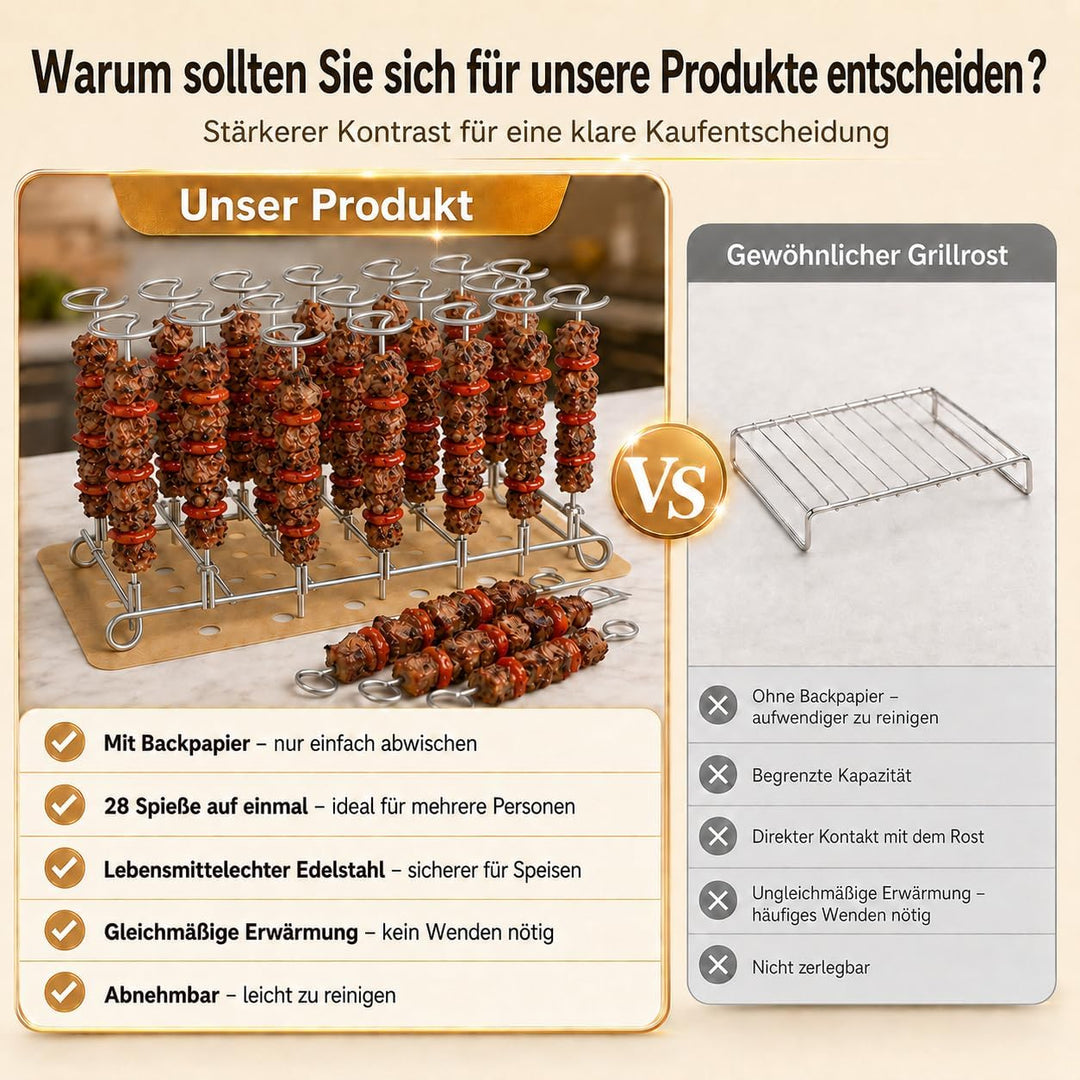 2×304 Edelstahl Heissluftfritteuse Spiessen Grillrost für Ninja Foodi AF500EU/ AF400 EU/AF300EU/SL40