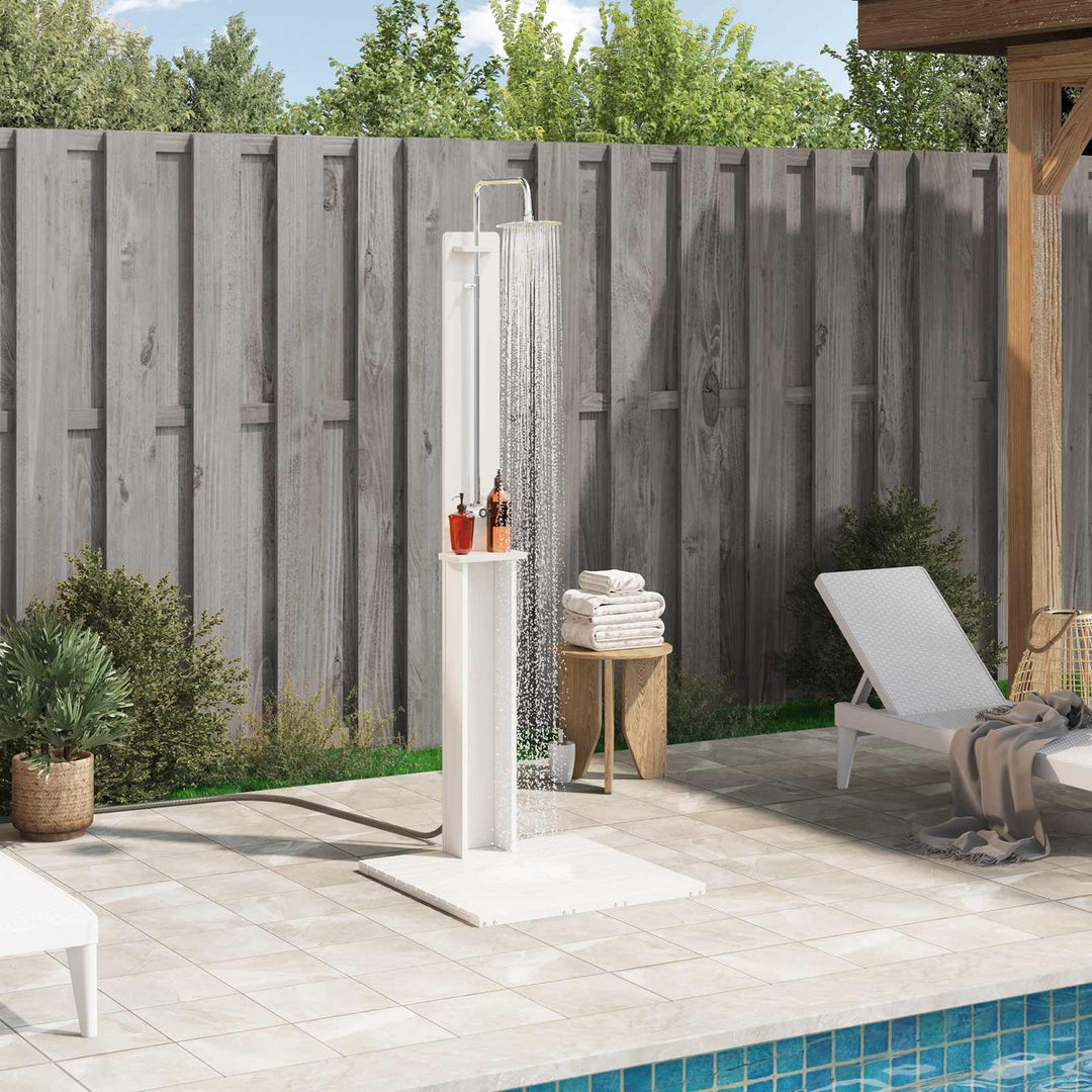 Festnight Gartendusche Holz 75x76x217 cm Aussendusche Outdoor Dusche Garten Aussendusche Pool Outdoo