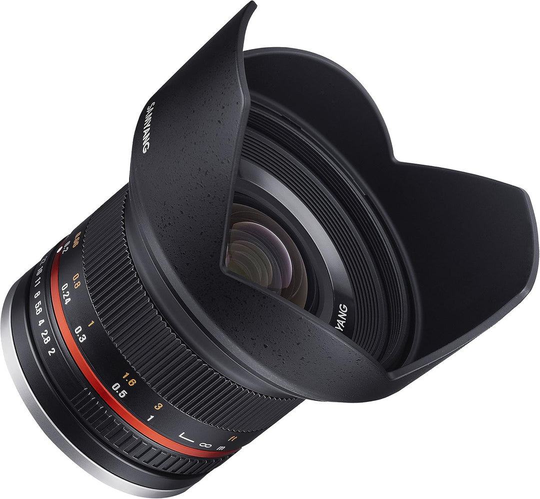 Samyang SY12M-E-BK 12 mm F2.0 Ultra-Weitwinkelobjektiv für Sony E Kameras, Schwarz schwarz Sony NEX,
