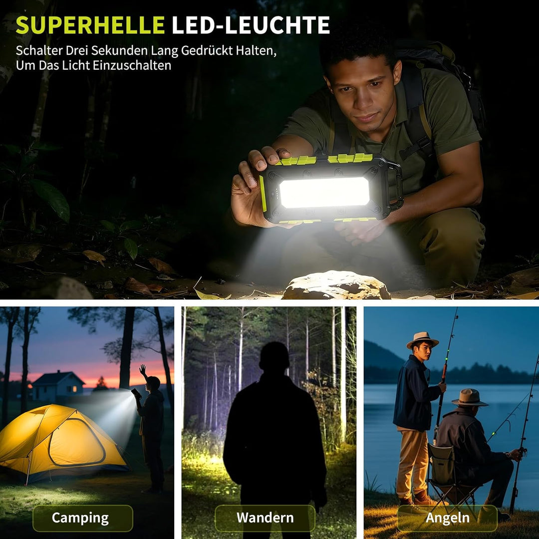 Solar Powerbank 10000mAh PD 22,5W Tragbares Solar Ladegerät USB C Outdoor Wasserdicht Externer Akku