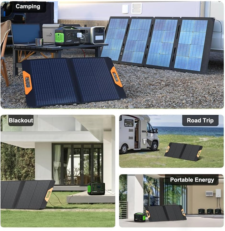 Yinleader 70W Falttragbares Solarmodul, 23% Umwandlungseffizienz, Wasserdicht Tragbares Ladegerät So