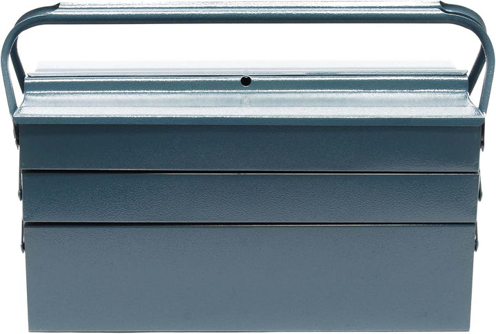 Wiltec Werkzeugkiste 420x200x200mm aus Stahl mit 5 Fächern, beständiger Werkzeugkasten mit Handgriff