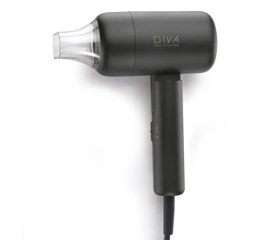 Diva Pro Styling Jet Set 3000 Pro Superkompakter, Leichter Reise-Haartrockner Schwarz