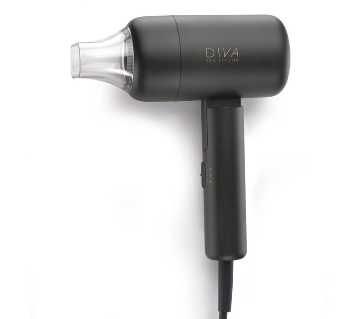 Diva Pro Styling Jet Set 3000 Pro Superkompakter, Leichter Reise-Haartrockner Schwarz