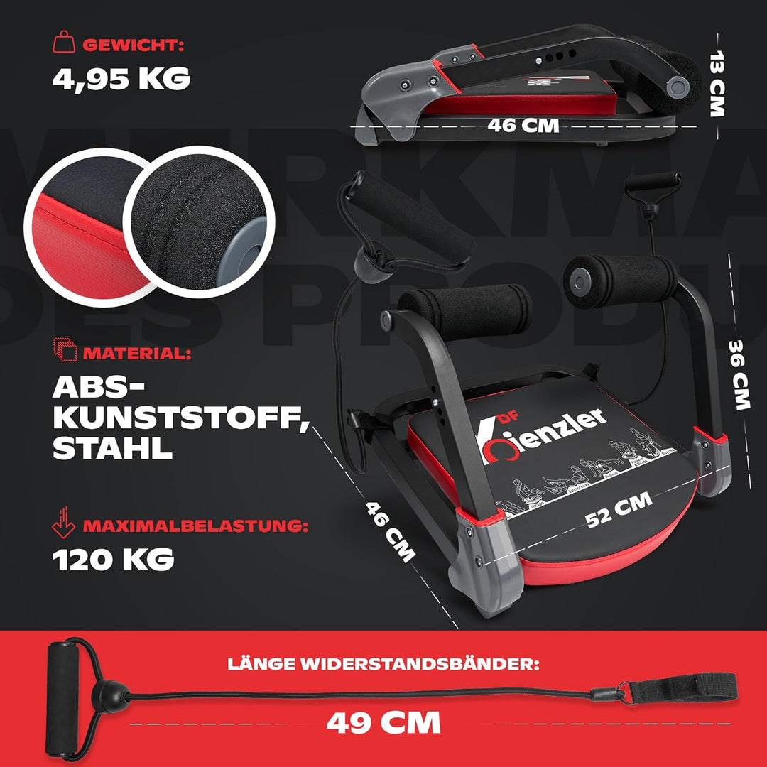 Fitnessgerät für Zuhause - Bauchtrainer - Bauchmuskeltrainer, Rückentrainer, Home Gym - Zusammenklap