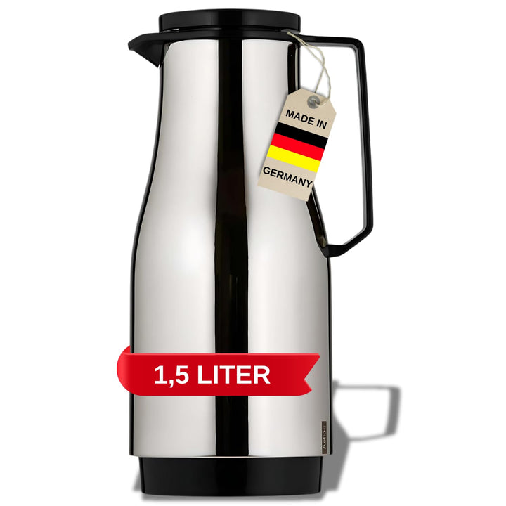 Helios Champion Edelstahl-Isolierkanne mit Drehverschluss 1,5 l schwarz 1,5 Liter Schwarz, 1,5 Liter