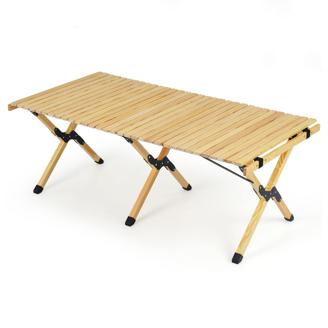 HOMASIS Campingtisch klappbar, tragbarer Klapptisch für 4-6 Personen, rollbarer Picknicktisch aus Ki
