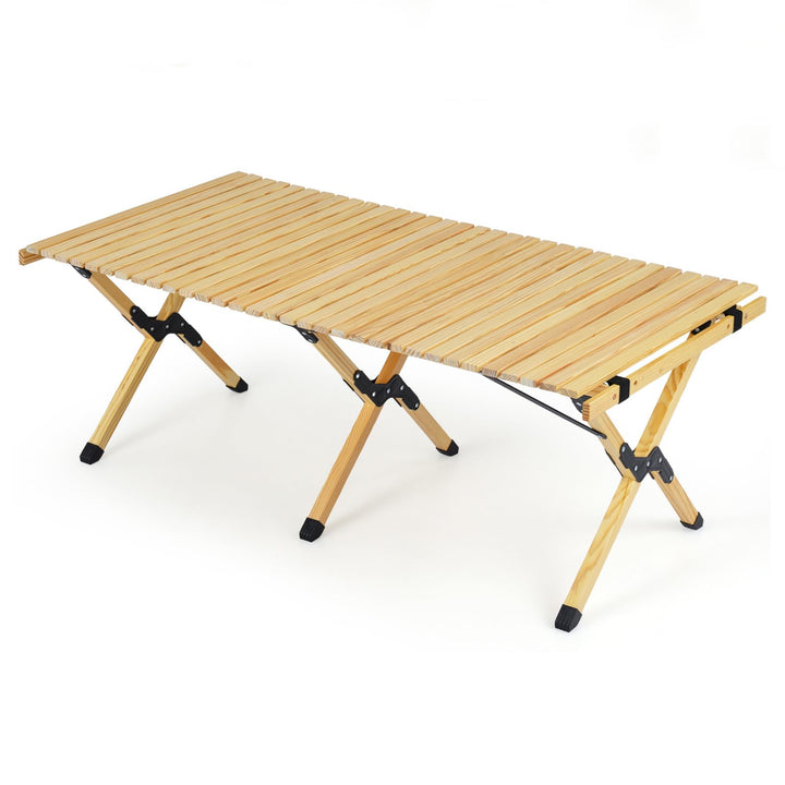 HOMASIS Campingtisch klappbar, tragbarer Klapptisch für 4-6 Personen, rollbarer Picknicktisch aus Ki