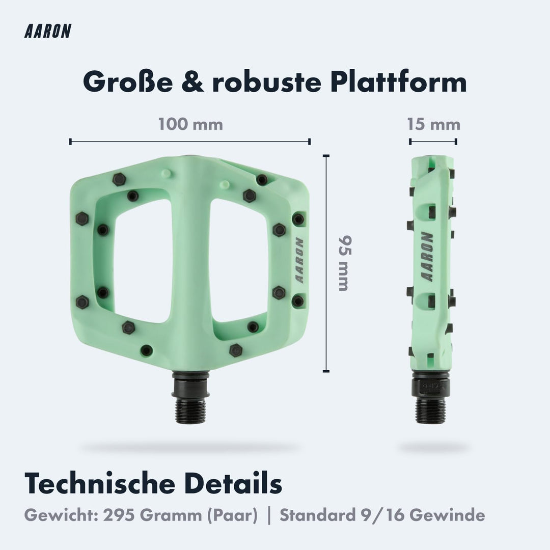 AARON Dirt MTB Pedale aus ultraleichten Nylonfasern mit abgedichtetem Industrie-Kugellager - rutschf