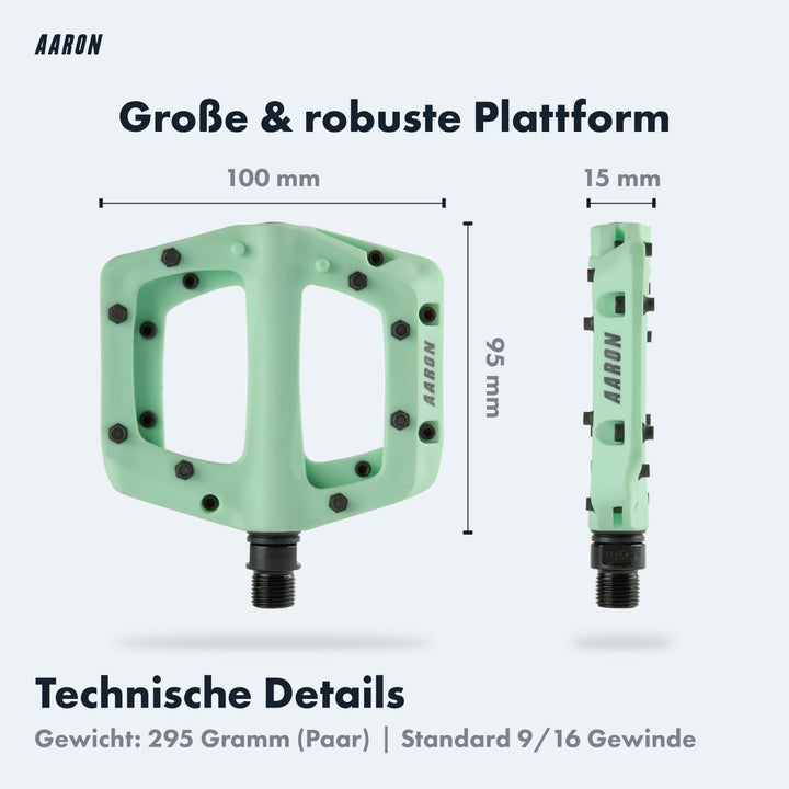AARON Dirt MTB Pedale aus ultraleichten Nylonfasern mit abgedichtetem Industrie-Kugellager - rutschf