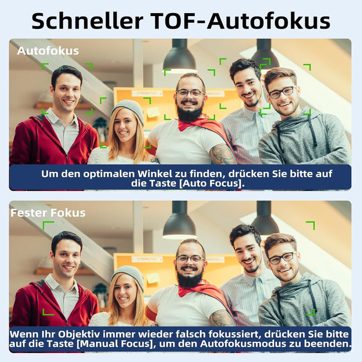 POHO O1 Webcam 4K mit physischer Abdeckung, Mikrofon & Beleuchtung | Dunkelheit Kompensation | Autof
