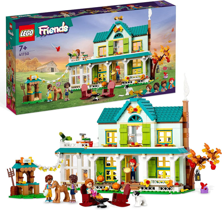 LEGO 41730 Friends Autumns Haus, Puppenhaus mit Tierfiguren und Zubehör, Mini-Puppen Autumn, Mia und