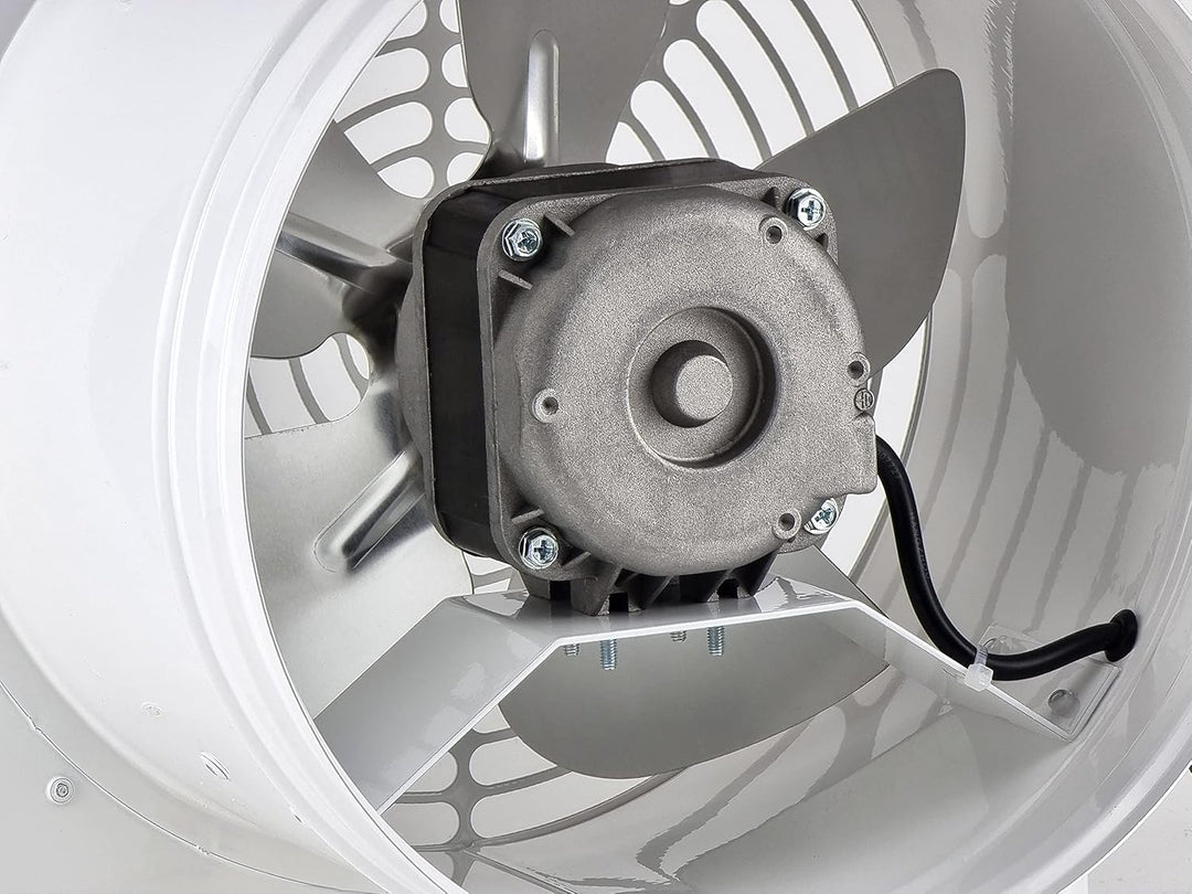 Steinberg14 Weiss Ø 250mm Rohrlüfter Wand Radiallüfter Ventilator Wandflansch Zu-Abluft, Metall Ø 25