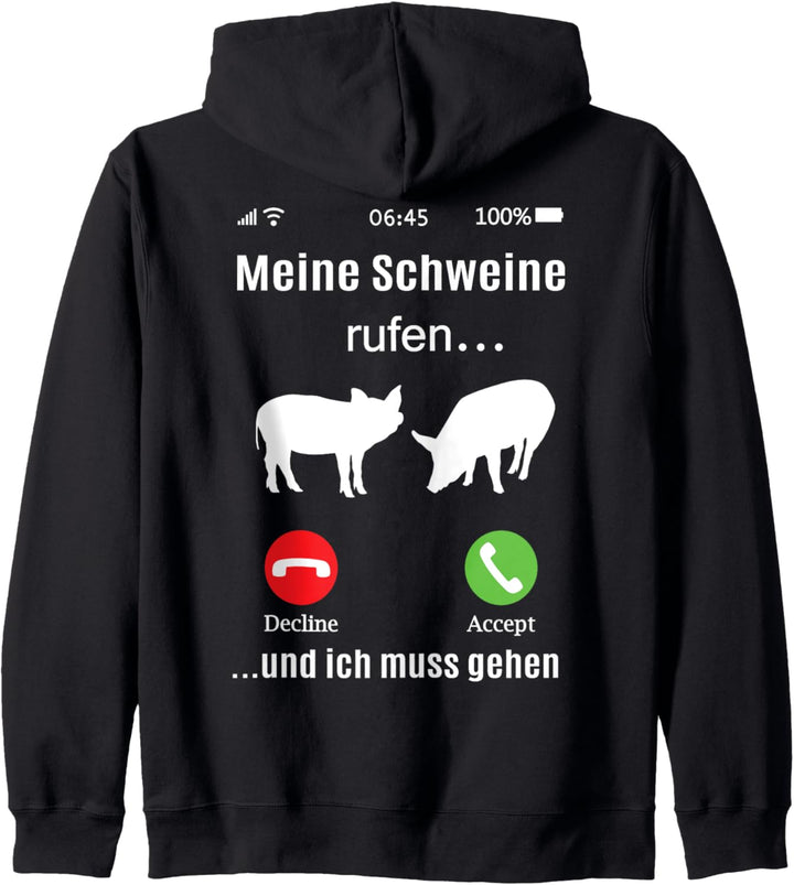 Meine Schweine rufen Bauer Geburtstag Bauernhof Schwein Tier Kapuzenjacke