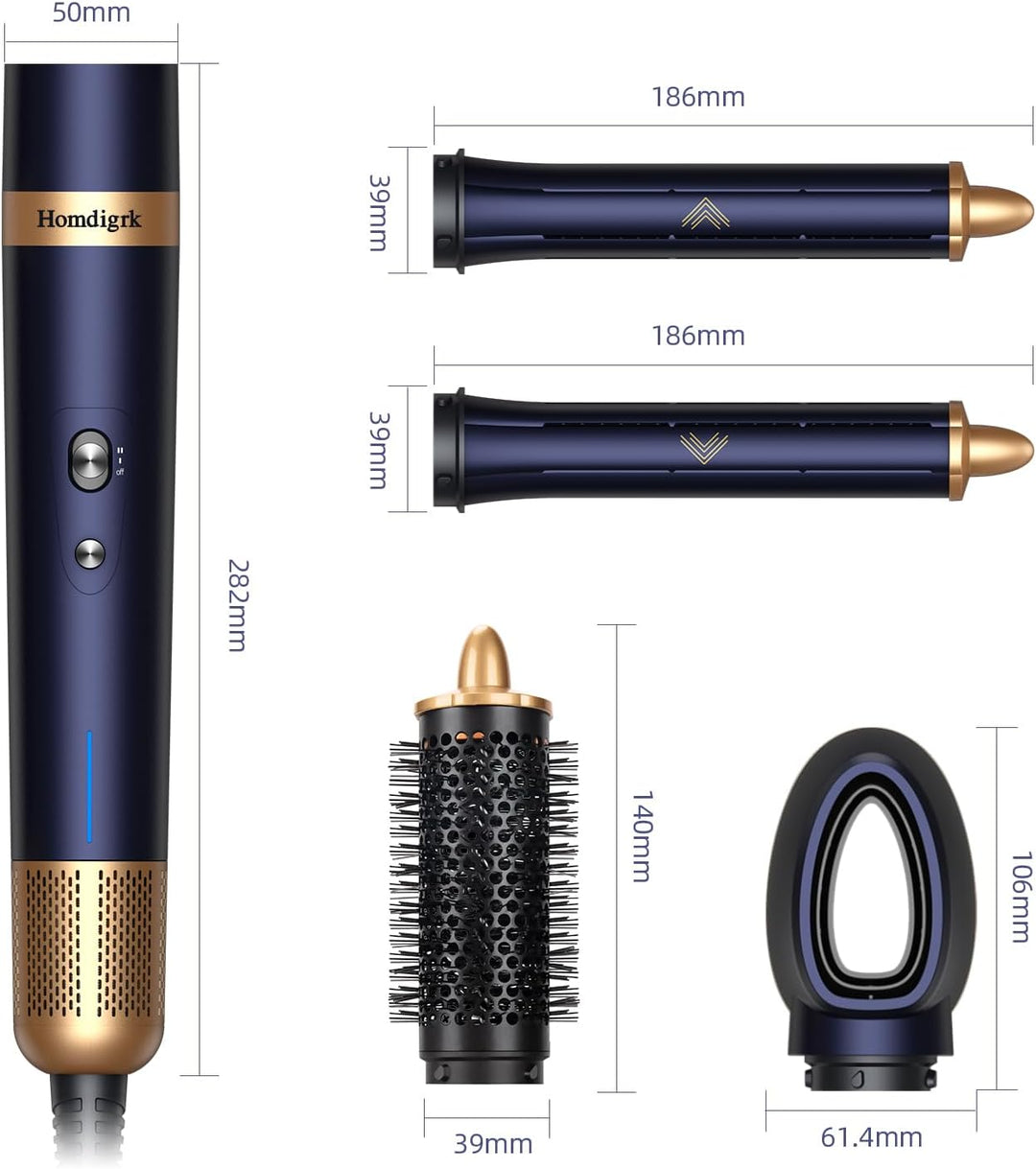 Air Styler Haarstyler 4-in-1,1300W Warmluftbürste Set Mit 110000 U/Min Haartrockner,Curly All in One