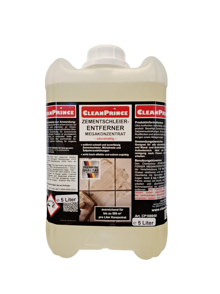CleanPrince 5 Liter Zementschleierentferner säurehaltig Mega Konzentrat Mörtelreste