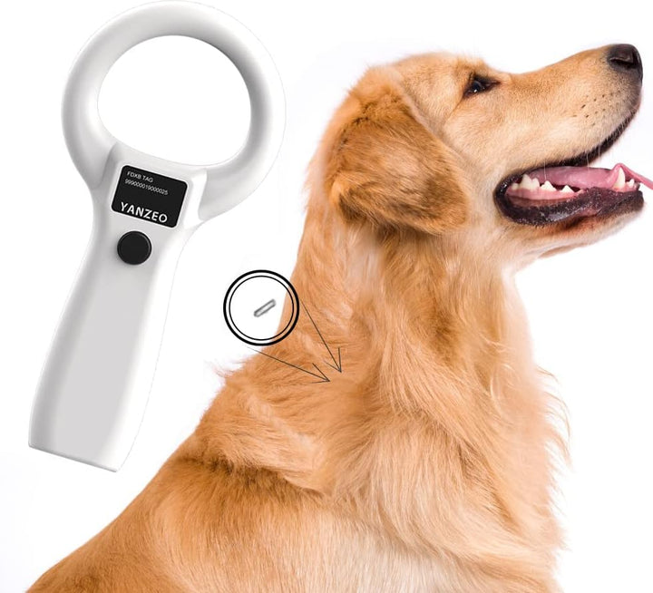 Yanzeo Haustier-Mikrochip-Scanner, RFID EMID Tier Handlesegerät, 134.2kHz Haustier-ID-Scanner wieder