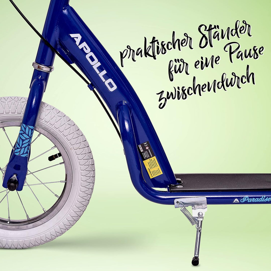 Apollo Retro Scooter Paradise | Roller mit Luftreifen 12,5 Zoll | Stylisher Tretroller für Kinder un