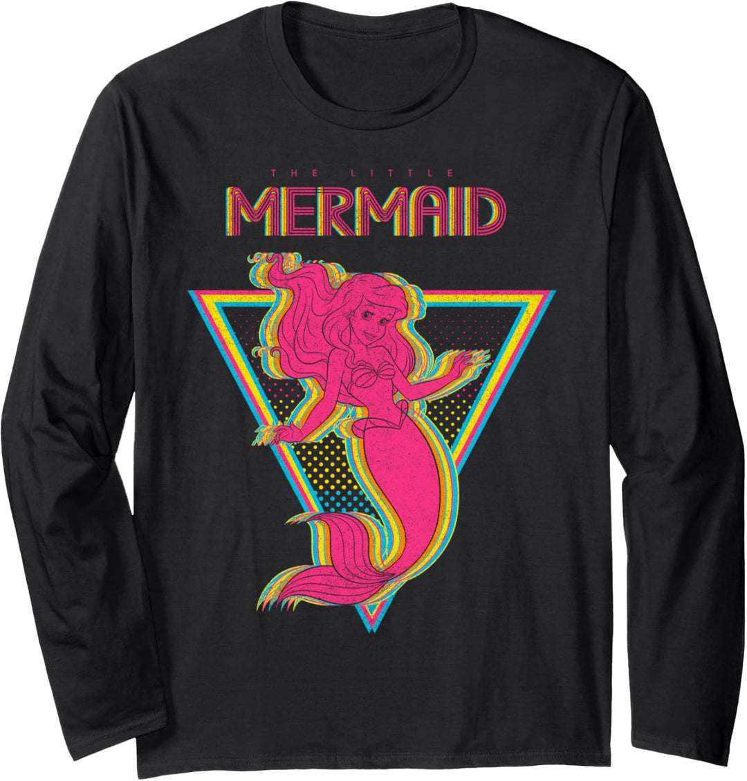 Disney Little Mermaid Ariel Retro Neon Triangle Langarmshirt