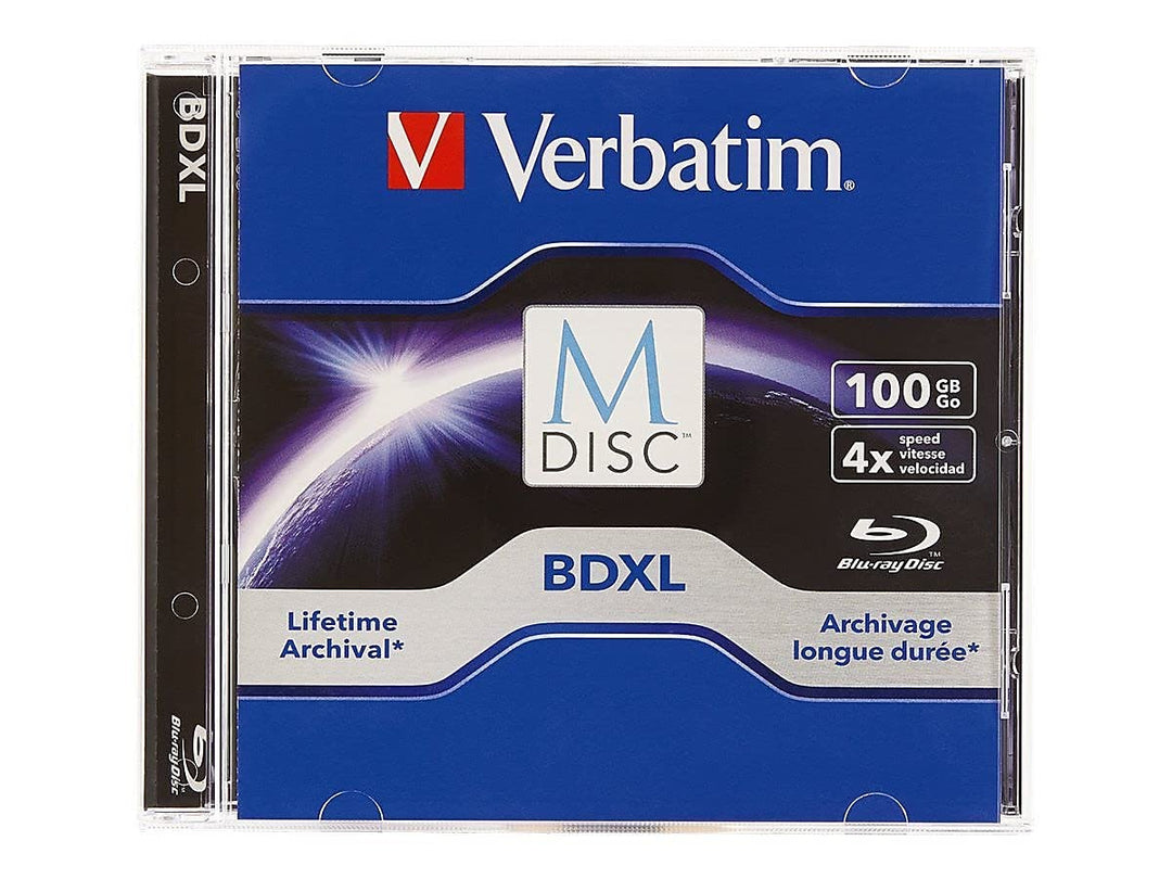 Verbatim 98912 M-DISC BD-R XL 100GB/1-4x, 1 Disc im Jewelcase 1-Disc Jewel Case BDXL 100 GB, 1-Disc